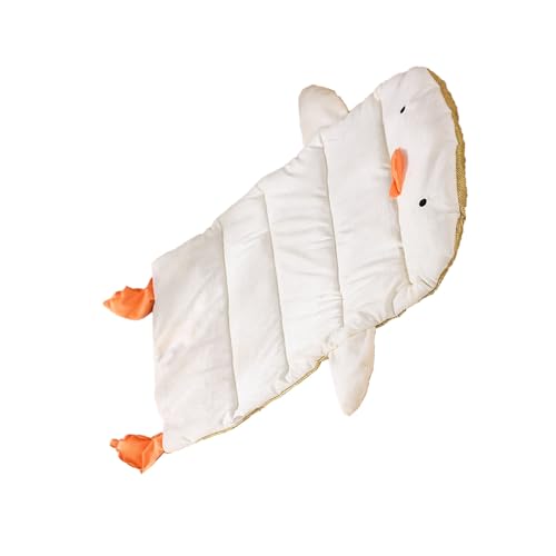 PUNELE Atmungsaktives Kurzes Plüschkühlungsmatte, Abnehmbares und Süßes Haustier-Schlafpad für Hundekatzen, mit Mehrzweckgebrauch für Heimauto (L Ente) von PUNELE