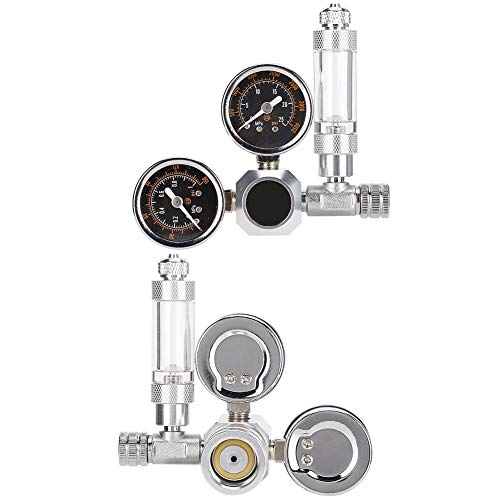 PUNELE CO2 -Aquariumregler, Dual Display, Blasenzähler und Scheckventil, Wachstumsbedingungen (Normale große Doppel Tabelle W21.8 Schnittstelle) von PUNELE