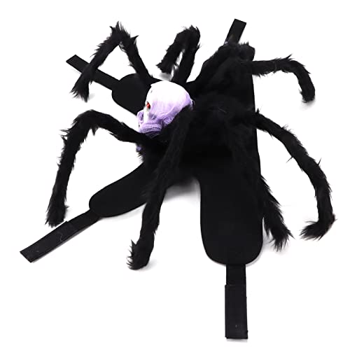 PUNELE Halloween Spider Kostüm für Hunde und Katzen, Atmungsaktive Haustierspinnenkleidung mit Simulation Spinnen -Haustierkostüm, Ultra Lebende Pelzige Beine für Halloween, (M) von PUNELE