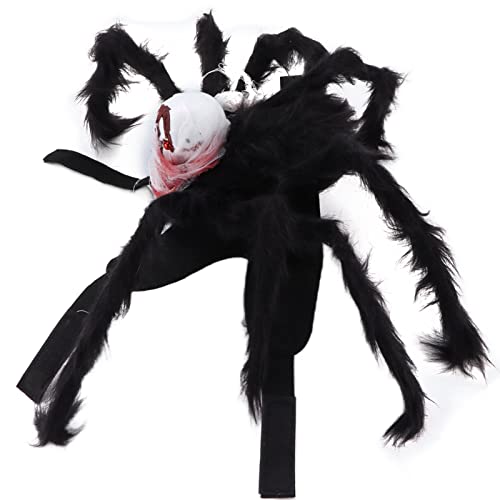PUNELE Halloween Spider Kostüm für Hunde und Katzen, Atmungsaktive Haustierspinnenkleidung mit Simulation Spinnen -Haustierkostüm, Ultra Lebende Pelzige Beine für Halloween, (M) von PUNELE