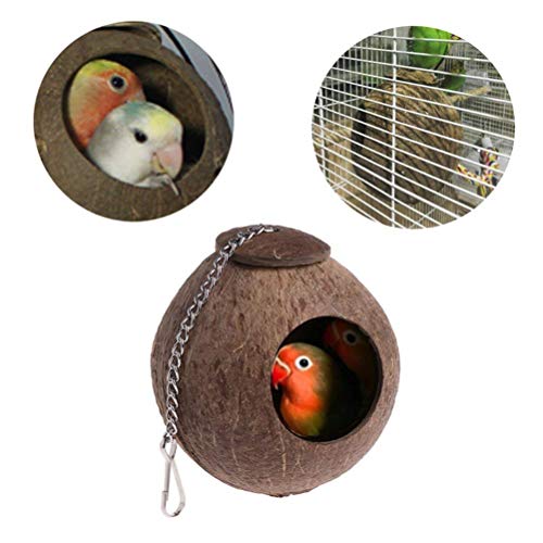 PUNELE Kokosnussvogel -Haustier -Vogel -Feederspielzeug, Handgefertigtes Versteck mit 6 cm Loch, Sicher und Bequem für Vögel, Spaß und Entspannung PUNELE Kokosnussvogel -Haustier -Vogel -Feederspielzeug, Handgefertigtes Versteck mit 6 cm Loch, Sicher und Bequem für Vögel, Spaß und Entspannung von PUNELE
