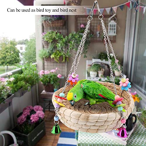 PUNELE Sicheres Papageienstroh, Langlebiges Vogelspielzeug, Schaukelnest, Zum Aufhängen Am Vogelkäfig PUNELE Sicheres Papageienstroh, Langlebiges Vogelspielzeug, Schaukelnest, Zum Aufhängen Am Vogelkäfig von PUNELE