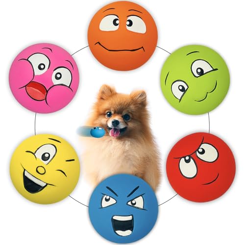 PUPATTIC Quietschendes Hundespielzeug für kleine Hunde, flach, quietschend, kleiner Hundespielzeug, Latex, Quietschspielzeug, Ball, 5,6 x 5,6 x 3,3 cm PUPATTIC Quietschendes Hundespielzeug für kleine Hunde, flach, quietschend, kleiner Hundespielzeug, Latex, Quietschspielzeug, Ball, 5,6 x 5,6 x 3,3 cm von PUPATTIC