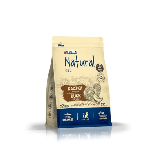 Natural, Trockenfutter für ausgewachsene Katzen, Ente mit Truthahn, Paket 10 x 830g von PUPIL Natural