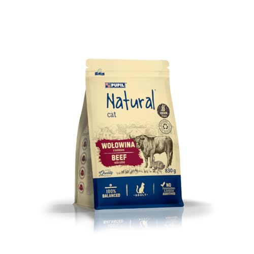 Natural, Trockenfutter für ausgewachsene Katzen, reich an Rind mit Kaninchen, 830g von PUPIL Natural