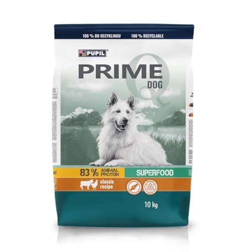 Prime Trockenfutter Alleinfuttermikttel für ausgewachsene Hunde mit Geflügel und Rindfleisch, 10 kg von PUPIL PRIME