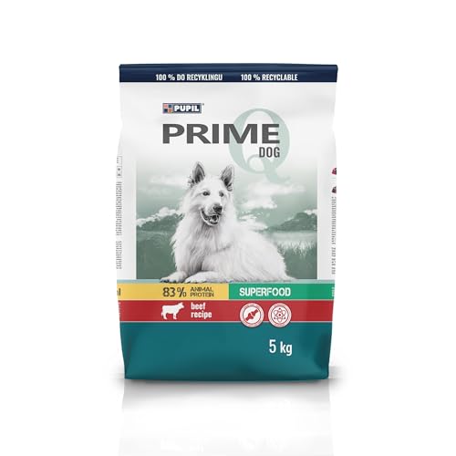 Prime Trockenfutter Alleinfuttermikttel für ausgewachsene Hunde mit Rindfleisch und Gemüse, 5 kg von PUPIL PRIME