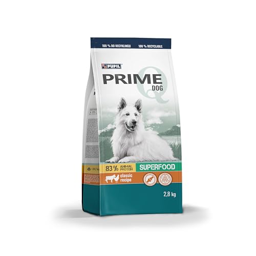 Prime Trockenfutter Alleinfuttermittel für ausgewachsene Hunde mit Geflügel und Rindfleisch, 2,8 kg von PUPIL PRIME