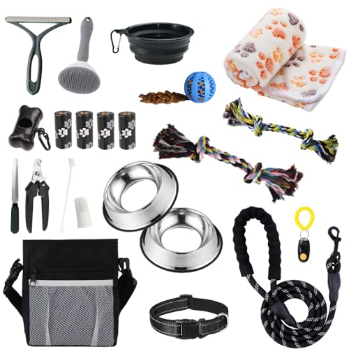 PupLuxe Welpen-Starter-Set, schwarz, 22-teilig, ideal für Hundetrainingsset, tolles Willkommensgeschenk, neues Welpen-Set, ideal für Erstbesitzer und erfahrene Besitzer, neues Hundebündel PupLuxe Welpen-Starter-Set, schwarz, 22-teilig, ideal für Hundetrainingsset, tolles Willkommensgeschenk, neues Welpen-Set, ideal für Erstbesitzer und erfahrene Besitzer, neues Hundebündel von PUPLUXE PREMIUM PET PRODUCTS