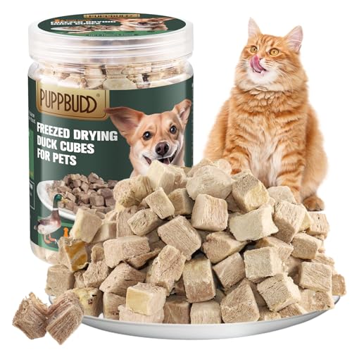 Gefriergetrocknete Katzensnacks, Ente Katzen Leckerlies Knuspriger Katzensnack Ohne Zucker und Getreide Ente Katzenleckerli von PUPPBUDD