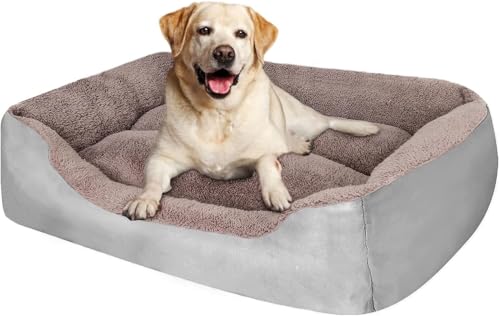 PUPPBUDD Hundebetten für mittelgroße Hunde, waschbares Hundebett, bequemes und atmungsaktives Haustierbett, rechteckig, wärmendes Hundebett für mittelgroße Hunde von PUPPBUDD