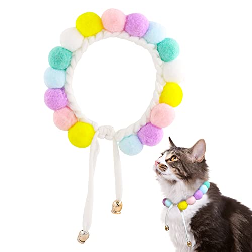 Weich Katzenhalsband Flauschig Farbenfroh Verstellbar Katzen Halskrause Halsband für Haustiere Katzen Welpen Kätzchen (M) von PUPPBUDD