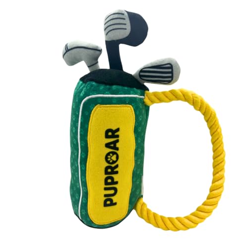 PUPROAR Golf Hundespielzeug - Lustiges Hundespielzeug mit Quietscher, Knistern & Seil - Plüsch Golfschlägertasche für Welpen, Niedliche Geburtstagsgeschenke PUPROAR Golf Hundespielzeug - Lustiges Hundespielzeug mit Quietscher, Knistern & Seil - Plüsch Golfschlägertasche für Welpen, Niedliche Geburtstagsgeschenke von PUPROAR