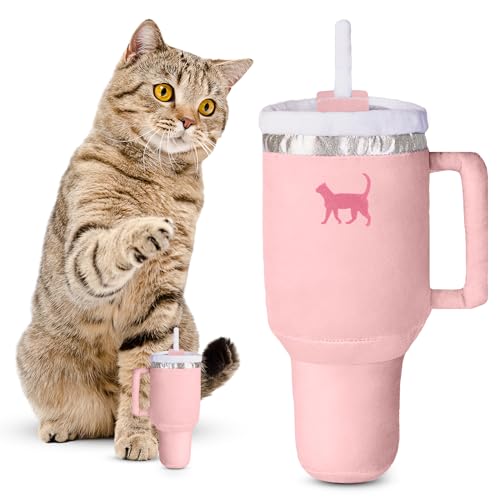 PUPROAR Kitty Cup Tumbler - Niedliches knisterndes Katzenspielzeug mit Katzenminze, lustiges ästhetisches Katzenspielzeug für Indoor-Spiel, Geburtstagsgeschenk für Katzen & Kätzchen, Must-Haves (Rosa von PUPROAR