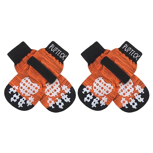 PUPTECK 2 Paar Doppelseitige Anti-Rutsch Hundesocken mit verstellbaren Riemen für den Innenbereich - Hundeschuhe Pfotenschutz Sommer Haustierpfoten Schutz Traktion Kontrolle Socken auf Hartholzboden PUPTECK 2 Paar Doppelseitige Anti-Rutsch Hundesocken mit verstellbaren Riemen für den Innenbereich - Hundeschuhe Pfotenschutz Sommer Haustierpfoten Schutz Traktion Kontrolle Socken auf Hartholzboden von PUPTECK