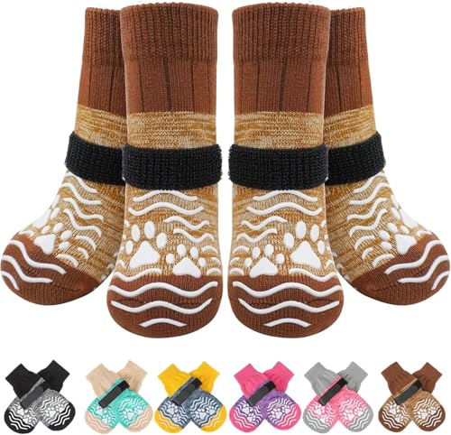 PUPTECK 2 Paar Hundesocken Anti Rutsch, Hundeschuhe Pfotenschutz Hund Verletzung Weiche Socken Hunde Innen- und Außenbereich Outdoor von PUPTECK