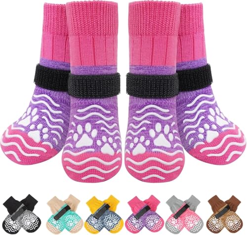 PUPTECK 2 Paar Hundesocken Anti Rutsch, Hundeschuhe Pfotenschutz Hund Verletzung Weiche Socken Hunde Innen- und Außenbereich Outdoor von PUPTECK