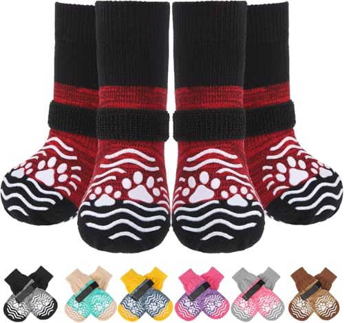 PUPTECK 2 Paar Hundesocken Anti Rutsch, Hundeschuhe Pfotenschutz Hund Verletzung Weiche Socken Hunde Innen- und Außenbereich Outdoor von PUPTECK