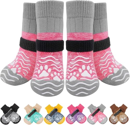 PUPTECK 2 Paar Hundesocken Anti Rutsch, Hundeschuhe Pfotenschutz Hund Verletzung Weiche Socken Hunde Innen- und Außenbereich Outdoor von PUPTECK