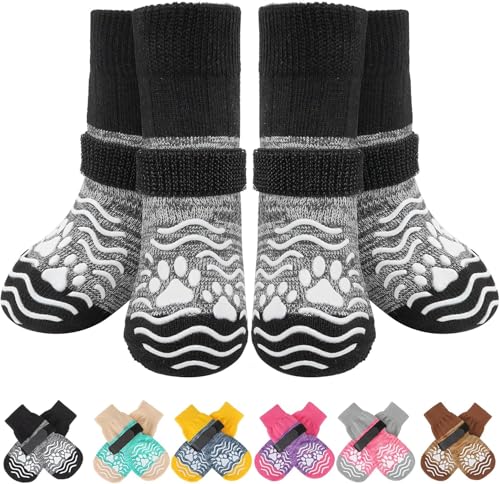 PUPTECK 2 Paar Hundesocken Anti Rutsch, Hundeschuhe Pfotenschutz Hund Verletzung Weiche Socken Hunde Innen- und Außenbereich Outdoor von PUPTECK