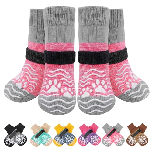PUPTECK 2 Paar Hundesocken Anti Rutsch, Hundeschuhe Pfotenschutz Hund Verletzung Weiche Socken Hunde Innen- und Außenbereich Outdoor von PUPTECK