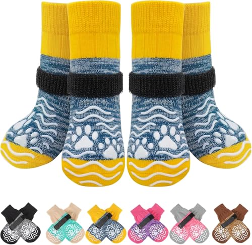 PUPTECK 2 Paar Hundesocken Anti Rutsch, Hundeschuhe Pfotenschutz Hund Verletzung Weiche Socken Hunde Innen- und Außenbereich Outdoor von PUPTECK