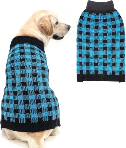 PUPTECK Hundepullover für Haustiere, Katzen, Herbst und Winter, Strickwaren, warme Kleidung für kleine, mittelgroße und große Hunde, Blau/Schwarz, Größe XL PUPTECK Hundepullover für Haustiere, Katzen, Herbst und Winter, Strickwaren, warme Kleidung für kleine, mittelgroße und große Hunde, Blau/Schwarz, Größe XL von PUPTECK