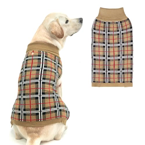 PUPTECK Hundepullover für große, mittelgroße und kleine Hunde – klassischer Karomuster, Welpenurlaub, Wintermantel, Kleidung für Damen, Mädchen, Jungen, warm, cremefarben, Größe XL PUPTECK Hundepullover für große, mittelgroße und kleine Hunde – klassischer Karomuster, Welpenurlaub, Wintermantel, Kleidung für Damen, Mädchen, Jungen, warm, cremefarben, Größe XL von PUPTECK