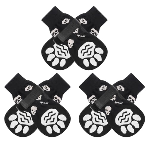 PUPTECK Hundesocken Pfotenschutz Anti Rutsch Outdoor Indoor 3 Paar, Hundeschuhe für kleine, mittlere, große Hunde, Sommer Hitzeschutz Pfoten Schutz Pads mit Griffen für ältere Hunde Hartholzböden von PUPTECK