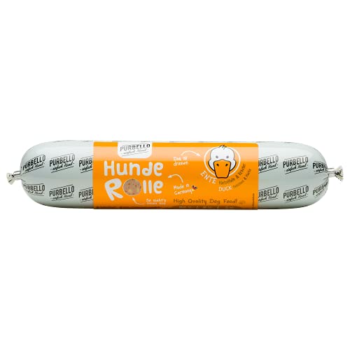 PURBELLO Hunde-Rolle Ente mit Kartoffel & Kräutern - Monoprotein Hundefutter mit hohem Fleischanteil - Nassfutter für Hunde - Hundewurst schnittfest & getreidefrei - 8 x 400 g von PURBELLO