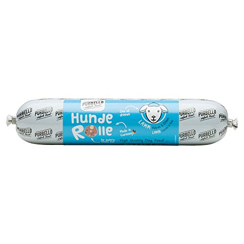 PURBELLO Hunde-Rolle Lamm mit Möhren & Erbsen - Monoprotein Hundefutter mit hohem Fleischanteil - Nassfutter für Hunde - Hundewurst Schnittfest & Getreidefrei - 8 x 400 g von PURBELLO