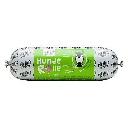 PURBELLO Hunde-Rolle Pferd mit Roter Bete & Fenchel - Monoprotein Hundefutter mit hohem Fleischanteil - Nassfutter für Hunde - Hundewurst Schnittfest & Getreidefrei - 8 x 800 g von PURBELLO