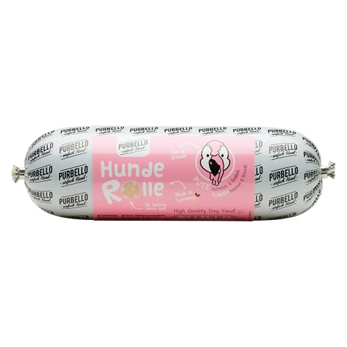 PURBELLO Hunde-Rolle Pute mit Brokkoli & Kartoffeln - Monoprotein Hundefutter mit hohem Fleischanteil - Nassfutter für Hunde - Hundewurst Schnittfest & Getreidefrei - 8 x 800 g von PURBELLO