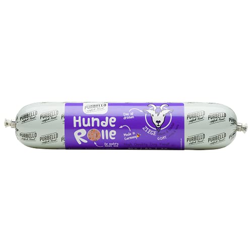 PURBELLO Hunde-Rolle Ziege mit Karotte & Kräutern - Monoprotein Hundefutter mit hohem Fleischanteil - Nassfutter für Hunde - Hundewurst schnittfest & getreidefrei - 8 x 400 g von PURBELLO