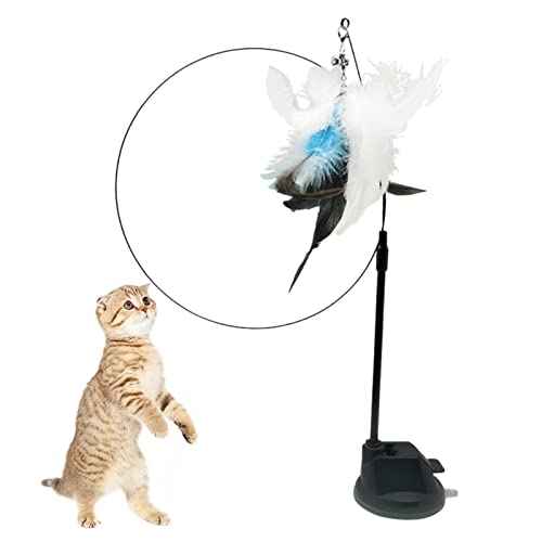 PURBLE Katzen-Teaser-Zauberstab | Indoor-Tier-Trainingsspielzeug, interaktiver Federstab für den Innenbereich, Haustier-Trainings-Teaser für Bewegung und Unterhaltung von PURBLE