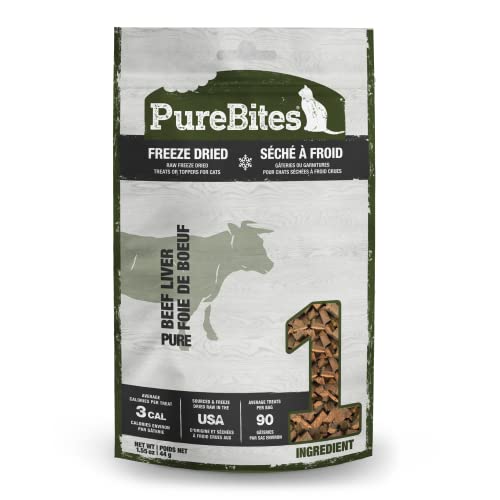 PUREBITES Beef Liver for Cats, 1.55oz / 44g - Value Size by von PureBites