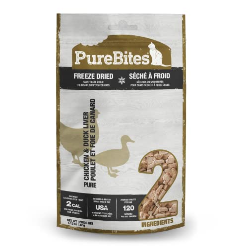 PureBites Cat Chicken & Duck Liver Freeze Dried Natural Nutritious Treats 1.12oz von PureBites