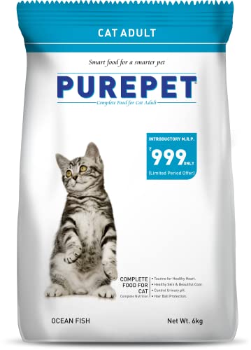Purepet Ocean Fish Adult Cat Food, 6kg for All Breed Sizes for Cats Preservative-Free von PUREPET