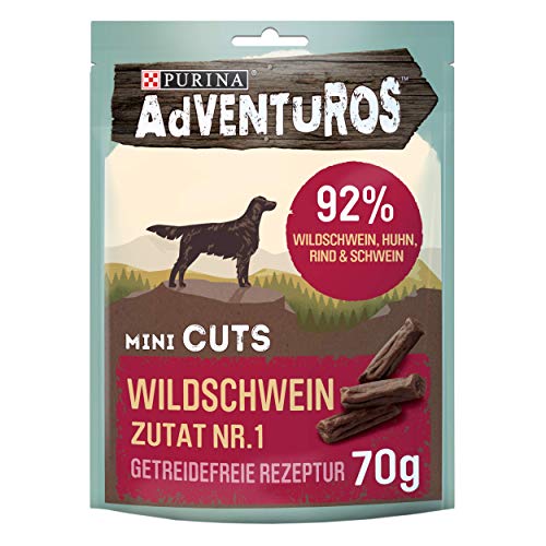 PURINA Adventuros Hundeleckerlis Mini Cuts mit Wildschwein Beutel, 7er Pack (7 x 70 g) von Purina Cat Chow