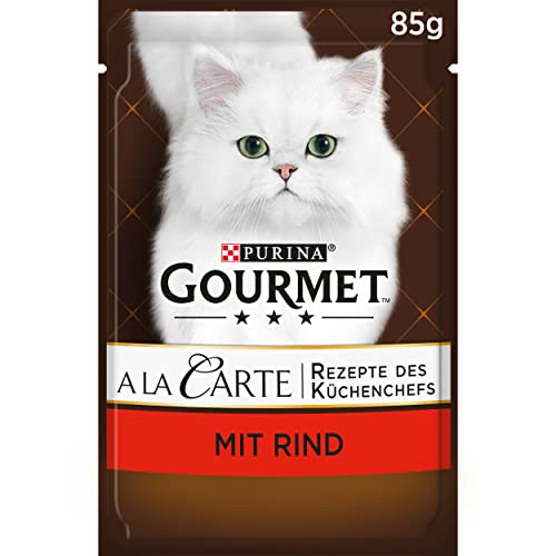 PURINA GOURMET A la Carte Katzenfutter nass, mit Rind und Gemüse, 26er Pack (26 x 85g) von Gourmet