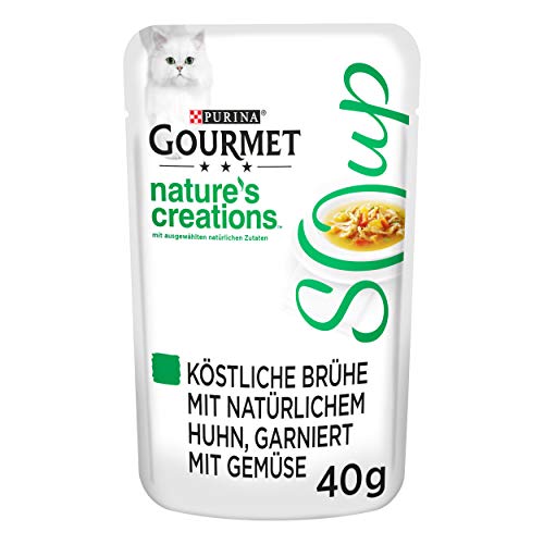 Gourmet PURINA GOURMET Crystal Soup für Katzen mit naturbelassenem Huhn und Gemüse, 32er Pack (32 x 40g) von Gourmet