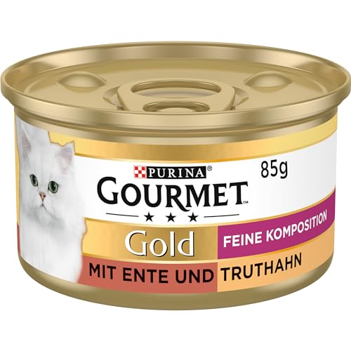 Gourmet PURINA GOURMET Gold Feine Komposition Katzenfutter nass, mit Ente und Truthahn, 12er Pack (12 x 85g) von Gourmet
