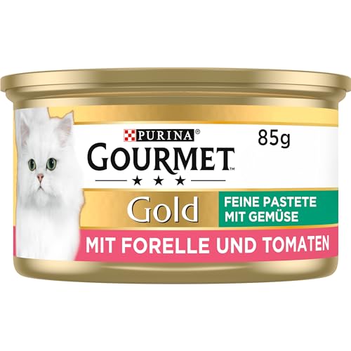 Gourmet PURINA GOURMET Gold Feine Pastete mit Gemüse Katzenfutter nass, mit Forelle und Tomaten, 12er Pack (12 x 85g) von Gourmet