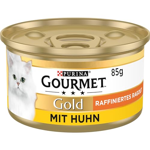 Gourmet PURINA GOURMET Gold Raffiniertes Ragout Katzenfutter nass, mit Huhn, 12er Pack (12 x 85g) von Gourmet