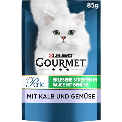 Gourmet Gourmet PURINA GOURMET Perle Erlesene Streifen mit Gemüse Katzenfutter nass, mit Kalb und Gemüse, 26er Pack (26 x 85g) von Gourmet