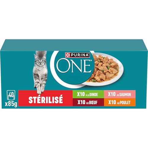 PURINA ONE | Alleinfuttermittel | ausgewachsene Katze | in Sauce konisch | Hilft bei der Aufrechterhaltung eines starken Immunsystems | Huhn, Rind, Lachs, Truthahn | Einzelportion | Beutel | 40 x 85 g PURINA ONE | Alleinfuttermittel | ausgewachsene Katze | in Sauce konisch | Hilft bei der Aufrechterhaltung eines starken Immunsystems | Huhn, Rind, Lachs, Truthahn | Einzelportion | Beutel | 40 x 85 g von PURINA ONE