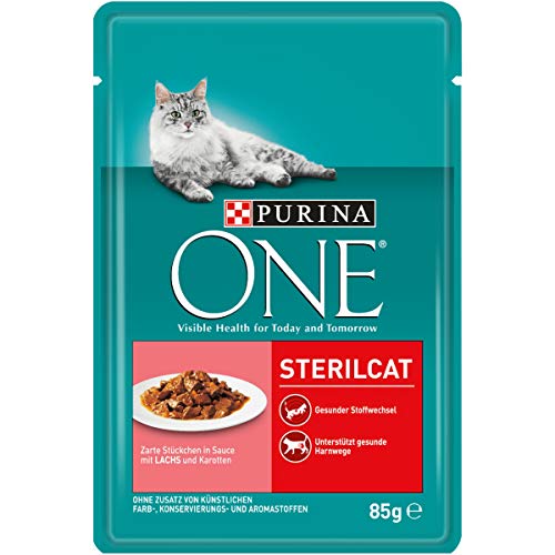 PURINA ONE Katzennassfutter, hochwertige Katzennahrung, reich an Vitaminen und Mineralstoffen, 24er Pack (24 x 85 g Beutel) von PURINA ONE