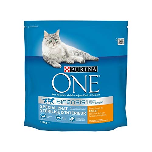PURINA ONE Trockenfutter für Katzen, sterilisiert, Huhn mit Weizen, 6 x 1,5 kg von PURINA ONE