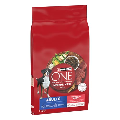 Purina ONE Medium Maxi Futter für mittelgroße und große Hunde, Erwachsene, mit Ochse, 7 kg von PURINA ONE