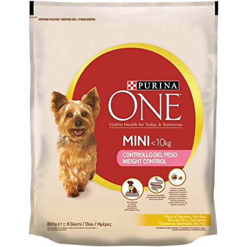 Purina One Mini <10 kg Gewichtskontrolle Kroketten für kleine Hunde, reich in Truthahn mit Reis, 800 g von PURINA ONE